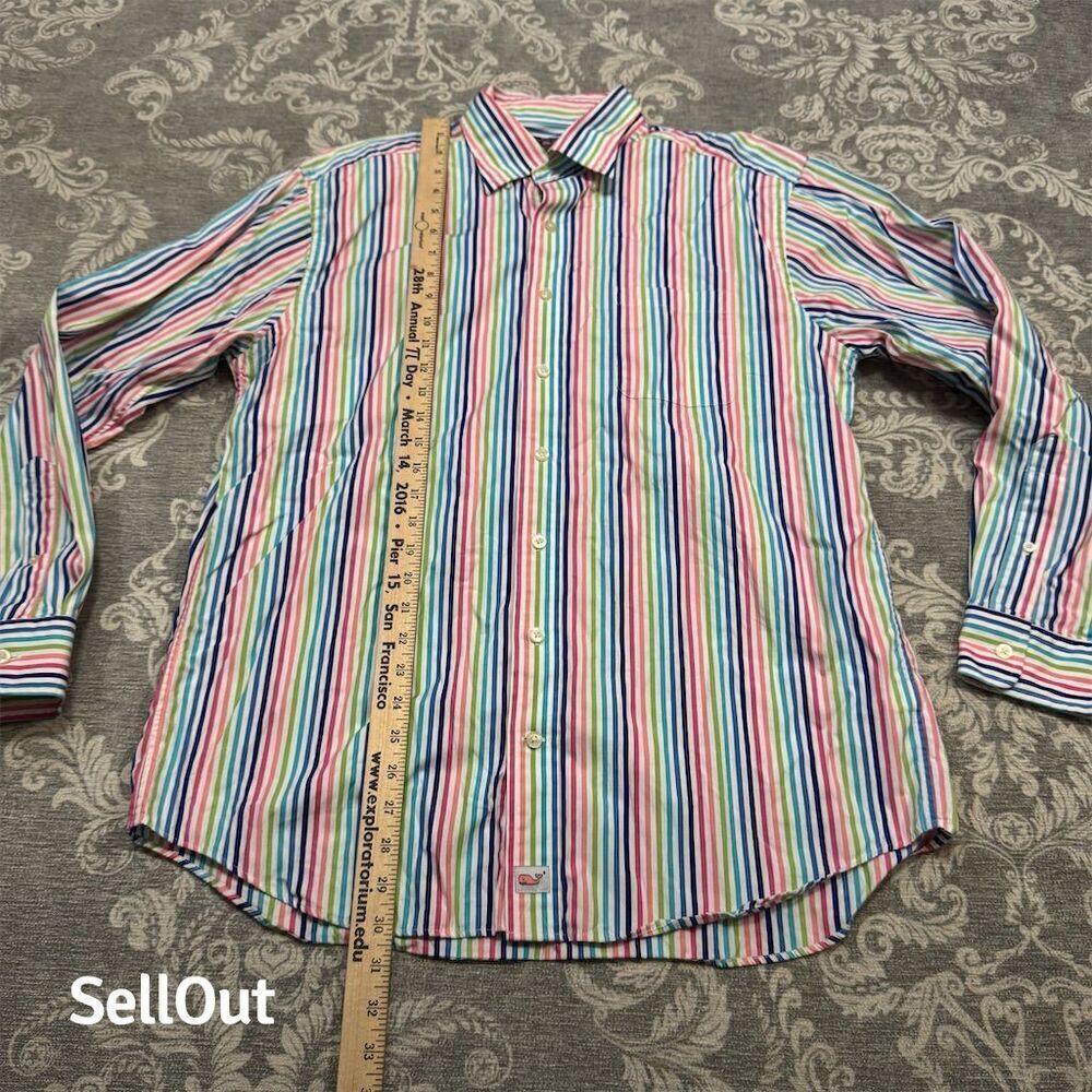 Vineyard Vines Men's L Striped Button-Up Shirt Multicolor Long Sleeve - Picture 3 of 7